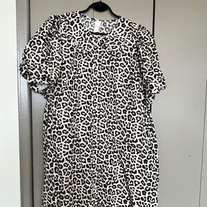 H&M Black and White Leopard Print Mini Dress